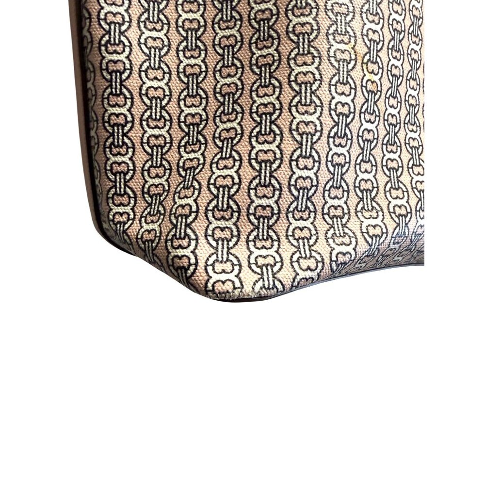 Tory Burch Pink Leather Tote Bag With Canvas Interior And Snap Closure - Picture 5 of 9